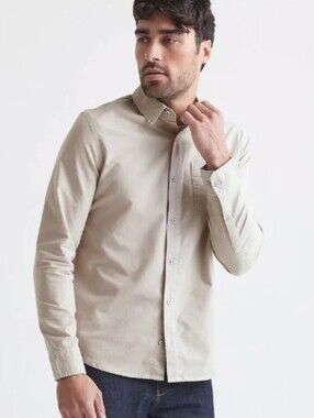 DU/ER Performance Oxford Shirt Cotton Blend CoolMax Canvas Size XL in Sand